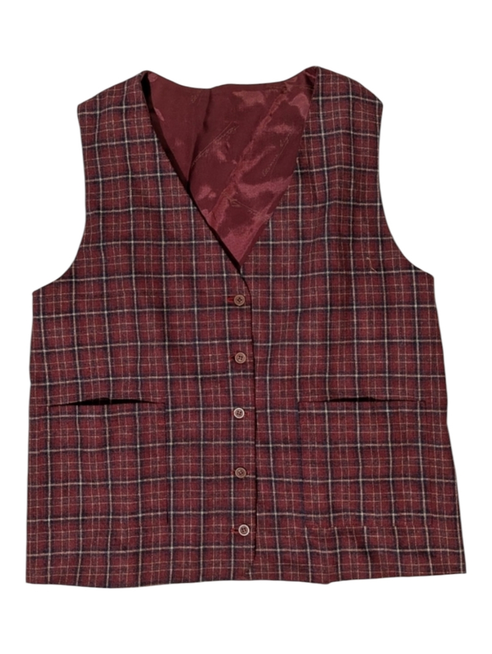 Vintage Etienne Aigner Plaid Vest